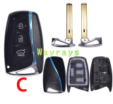 For Hyundai key black  with oval logo place
