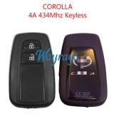 Original for Toyota Corolla 4A chip with 434mhz keyless 2 button remote key