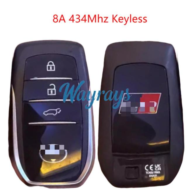 Original for Toyota GQ 8A chip with 434mhz keyless 3 button remote key