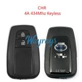Original for Toyota CHR 4A chip with 434mhz keyless 2 button remote key