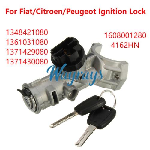 For Fiat/Citroen/Peugeot 5pins ignition lock with 2 keys.OE:1348421080 1608501280