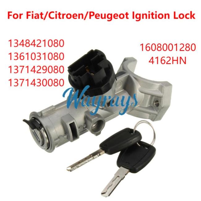 For Fiat/Citroen/Peugeot 5pins ignition lock with 2 keys.OE:1348421080 1608501280