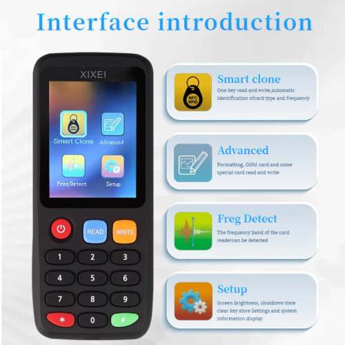 RFID Access Control Card Reader, ID Duplicator, Fully Encrypted IC Copier