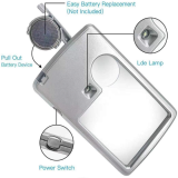 Portable, Card-Style Magnifier — High-Definition with LED Light for Reading and Viewing Manuals
