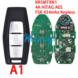For Mitsubishi KR5MTXN1 4A chip HITAG AES with FSK 434mhz keyless remote key