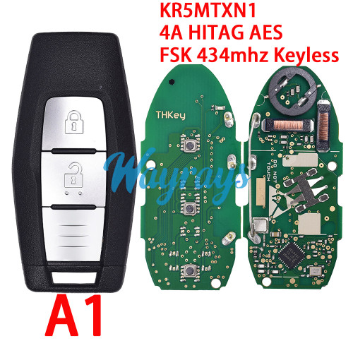 For Mitsubishi KR5MTXN1 4A chip HITAG AES with FSK 434mhz keyless remote key