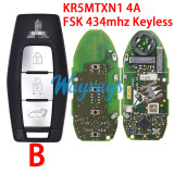 Original for Mitsubishi KR5MTXN1 4A chip with FSK 434mhz keyless 2/3/3+1 button remote key
