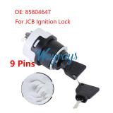 9 Pins For JCB Ignition Lock Cylinder / Door Lock Cylinder OE: 85804647  50988 701/80184