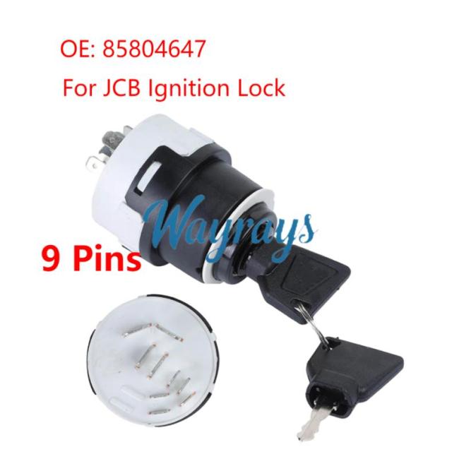 9 Pins For JCB Ignition Lock Cylinder / Door Lock Cylinder OE: 85804647 50988 701/80184