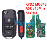 KYDZ model For VW Sharan Seat Alhambra MQB48 chip with ASK 315Mhz keyless 4+1 button remote key