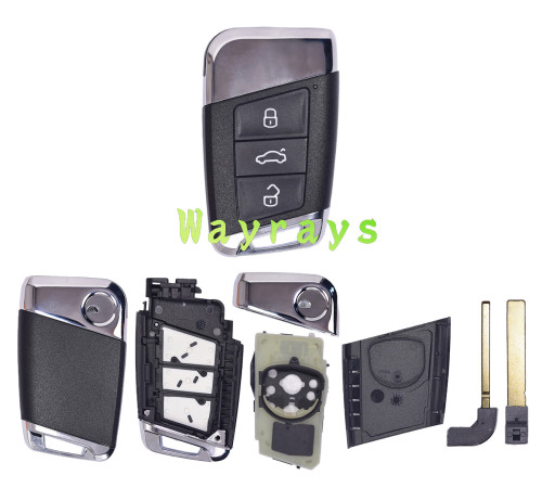 For VW B8 key shell  with HU162 blade with round logo place