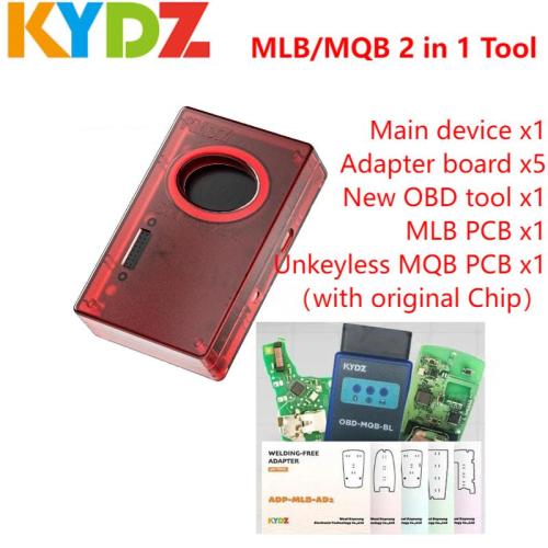 KYDZ MLB & MQB 2 in 1 Key Programmer, include 5pcs Adapter and 2pcs PCB，for Audi VW Lamborghini Bentley Porsche Smart Remote Car Key Series Calculate Date and Generate Dealer Key