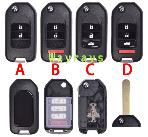 For Honda modified key shell without logo
