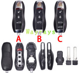 Original for Porsche ID49 chip PCF7953/7945P with ASK 315Mhz full-keyless 3/4 button remote key,with aftermarket shell