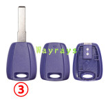 For Fiat transponder key shell without chip without logo place,it is blue