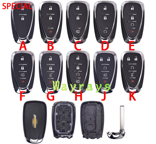 For Chevrolet key shell with OEM cross logo place