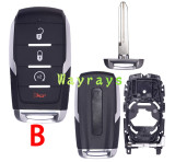 For Chrysler key shell with light with rectangle logo place