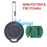 For Mitsubishi ID46 chip PCF7941A with FSK 315mhz 2 button remote key