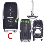 For Chrysler key shell with light with rectangle logo place