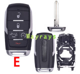 For Chrysler key shell with light with rectangle logo place