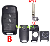 For Kia key shell with oval logo place
