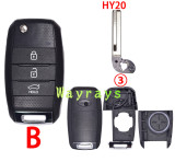 For Kia key shell with oval logo place