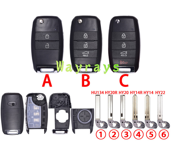 For Kia key shell with oval logo place