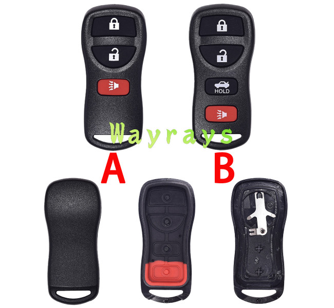 For Nissan Sentra key shell with rubber pad without logo
