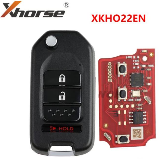 XKHO22EN Xhorse Honda type Second Generation 2+1 button wire remote key, Replace XKHO02EN