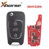 XKHY22EN Xhorse Hyundai type Second Generation 3 button wire remote key,Replace XKHY02EN