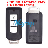 Original for Mitsubishi 744M-KEY-E ID46/PCF7952A chip With FSK 434mhz keyless 2 button remote key