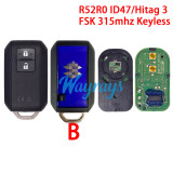 Original for Suzuki R52R0 ID47/Hitag 3 chip With FSK 315mhz keyless 2 button remote key