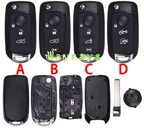For Fiat key shell with SIP22 blade without logo
