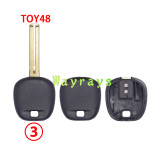 For Toyota transponder key shell without chip without logo place