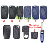 [The battery is on the back] For Fiat 500 key shell with round logo place