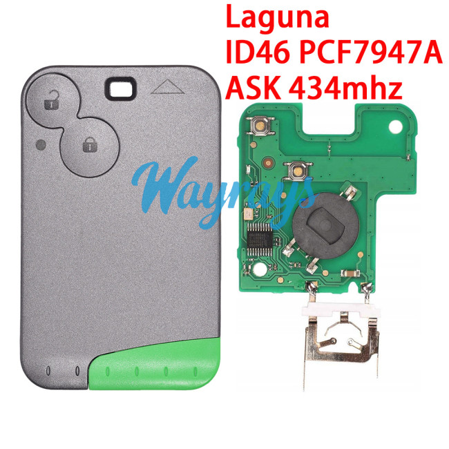 For Renault Laguna 2,Espace 4,Vel Satis ID46 chip PCF7947A with ASK 434mhz 2 button remote key
