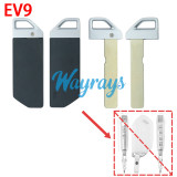 For Kia EV5 EV9 with protective cover emergency key blade,just the color is different