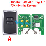 White KR5IK4CH-01 4A 434mhz keyless remote key