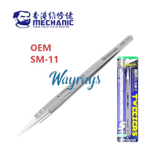 OEM MECHANIC SM-11 SM Series High-Temperature Resistant Ceramic Tweezers for Jump-Wiring — High-Precision Insulated Bent-Tip Tweezers