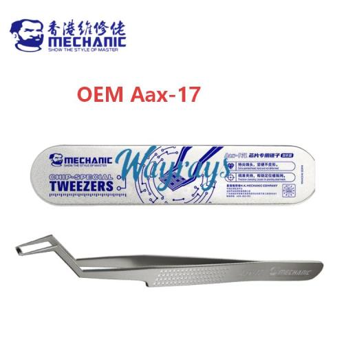 OEM MECHANIC Aax-17 / Aax-17L Extra-Long Stainless Steel Pointed-Tip Tweezers — Industrial-Grade Heat-Dissipating Repair Tweezers