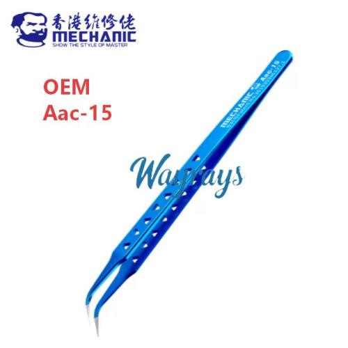 OEM MECHANIC Aac-15 Extra-Long Stainless Steel Pointed-Tip Tweezers — Industrial-Grade Heat-Dissipating Repair Tweezers 8-Hole