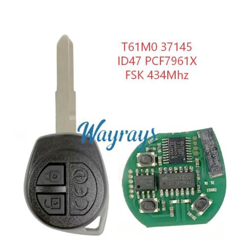 For Suzuki T61M0 37145 ID47 chip PCF7961X with FSK 434mhz 2 button remote key