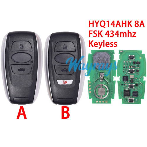 For Subaru HYQ14AHK 8A chip with FSK 434mhz keyless 3/3+1 button remote key,Board No.231451-7000