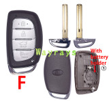 [with battery holder ①] For Hyundai key shell with oval logo place