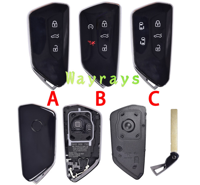 For VW MQB golf8 key shell with round logo place