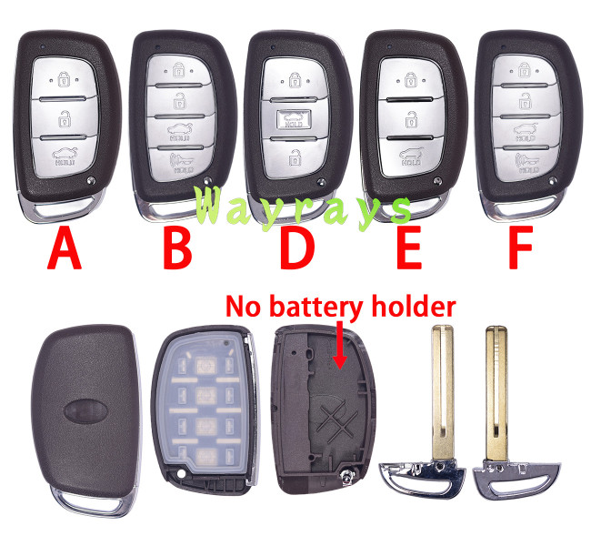 [no battery holder] For Hyundai key shell with oval logo place