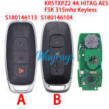 For NIissan KR5TXPZ2 S180146104 S180146113 4A chip HITAG AES with FSK 315mhz keyless remote key