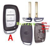 [with battery holder ①] For Hyundai key shell with oval logo place