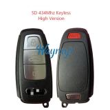 Original for Audi A3 Q4 Q6 5D chip with 434Mhz keyless 3+1 button remote key，High-end Version