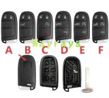 For Fiat key shell with square logo place with SIP22 blade